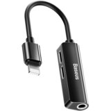 Baseus Avdio adapter L52 Lightning na Mini Jack 3,5 mm i 2x Lightning (črn), (20628012) Cene