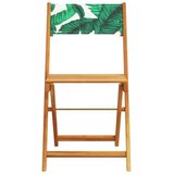  3-dijelni bistro set od tkanine i masivnog drva uzorkom lišća | shoptok.hr