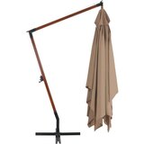  Konzolni suncobran s drvenom šipkom 400 x 300 cm smeđe-sivi | shoptok.hr