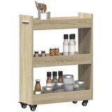 Ormarić s kotačima boja hrasta 60x22x79cm od konstruiranog drva | shoptok.hr