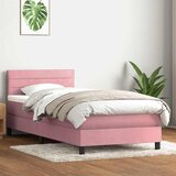 Box Spring krevet s madracem ružičasti 90x210 cm samt | shoptok.hr