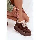 Boto Women's Snow Boots On Platform With Shearling Type Lamb Brown Luma | Shoptok.si