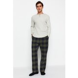 Trendyol Men's Khaki Comfortable Fit Plaid Weave Pajama Bottoms. Cene'.'