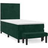 Box spring krevet s madracem tamnozeleni 90x200 cm baršunasti | shoptok.hr