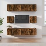 The Living Store Komplet TV omaric 8-delni dimljen hrast konstruiran les - Komplet TV Omaric, (21374664) Cene