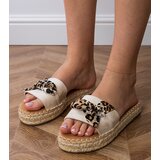 D/CEO White espadrille slides with a bow Kartis | Shoptok.si