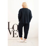Kesi Włoski Women's Plus Size set butter sweatshirt and pants with pockets navy | Shoptok.si