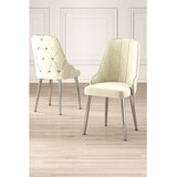 Hanah home set trpezarijskih stolica Krax 4 kom, krem tkanina Babyface, hromirane metalne noge | Eponuda.com