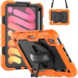 NIKCORP Ovitek za iPad Mini 6 8.3" s stojalom, ročajem in naramnim pasom, trislojna zaščita pred udarci, PC in TPU, oranžen, (5000139132) | Shoptok.si