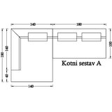 Klun sedežna garnitura kotni sestav KODDA v razlčnih barvah - tkanina ali usnje-Kotni sestav A-Usnje - be Cene