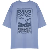 Trendyol Plus Size Lilac Men's Oversize Comfortable Fluffy Printed 100% Cotton T-Shirt