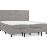  Krevet s oprugama i madracem svjetlosivi 200x200 cm baršunasti | shoptok.hr