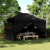 vidaXL Zložljivi pop-up šotor za zabave 4 stranice črna