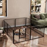  60 cm visoka 8-dijelna sklopiva vanjska ogradica za pse od crnog metala | shoptok.hr