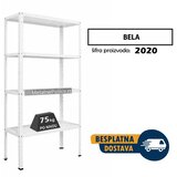  Polica metal-metal 150x75x30cm 4x75kg, bela Cene