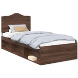  Okvir za krevet s uzglavljem Smeđi hrast 75 x 190 cm | shoptok.hr