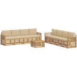  Set vanjskih sofa 9 pcs Bijela i bež 59 x 59 x 37 cm Poliester | Shoptok.si