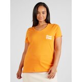 Only Carmakoma Majica 'QUOTE' oranžna / bela | Shoptok.si