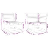  5-dijelni set vrtnih sofa bijeli od masivne borovine | shoptok.hr