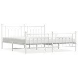 Metalni okvir kreveta uzglavlje i podnožje bijeli 200x200 cm | shoptok.hr