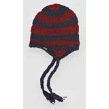 Crochet Stripe Ear Flap Kapa navy