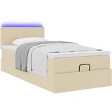  Otomanski okvir kreveta s madraca krem 80x200cm od tkanine | shoptok.hr