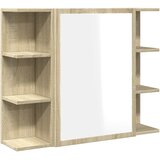  Kupaonski ormarić s ogledalom boja hrasta 80x20,5x64 cm iverica | shoptok.hr