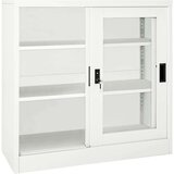 vidaXL omara z drsnimi vrati bela 90x40x90 cm jeklo | Shoptok.si