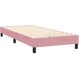 Box Spring krevet s madracem i LED ružičasti 80 x 220 cm baršunasti | Eponuda.com
