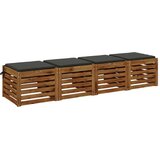  Jastučići za sjedalo od 4 dijela SOEST 4 kom. 100% poliester - Antracit (poliester) 50 x 50 x 3 cm 4 | shoptok.hr