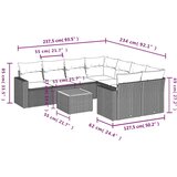  Vrtna sedežna garnitura 9-delna z blazinami črn poli ratan, (21093236) | Shoptok.si
