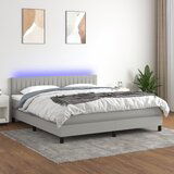  The Living Store Box spring postelja z vzmetnico LED sv. siva 160x200 cm blago - Box Spring Postelja, (21454015) Cene