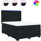 vidaXL Box spring postelja z vzmetnico črna 160x200 cm žamet, (21307751) Cene