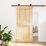  Klizna vrata 95 x 210 cm Čvrsta borovina (neobrađena) | shoptok.hr