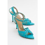 LuviShoes Alvo Women's Blue Heeled Shoes Cene
