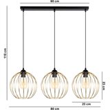  Luster na sajli MATT 3xE27/60W/230V crna/zlatna | Eponuda.com