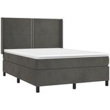  box spring s madracem LED tamnosivi 140x200 cm baršun | shoptok.hr