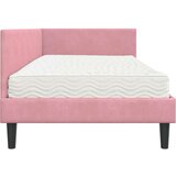  Kutni krevetni okvir s madracem Ostalo 2 pcs Siva Baršun | shoptok.hr