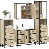 vidaXL 4-dijelni set kupaonskog namještaja boja hrasta sonome drveni | shoptok.hr