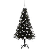 vidaXL Božično drevo med 150 LED z stojalom Črna 150 cm PVC | Shoptok.si