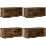  Stalak za CD-ove 4 kom. Dimljeni hrast 40 x 17 x 17 cm | shoptok.hr