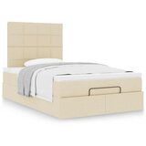  Otomanski okvir kreveta s madracem krem 120x200cm od tkanine | shoptok.hr