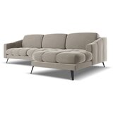 Makamii Bež žametna kotna sedežna garnitura (desni kot) Nalu – | Shoptok.si