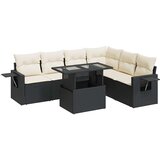  7-dijelni set vrtnih sofa od poliratana s jastucima crni | shoptok.hr