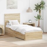  Krevetna konstrukcija Sonoma hrast i srebrna 75 x 190 cm | shoptok.hr