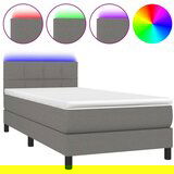  Krevet box spring s madracem LED tamnosivi 100x200 cm tkanina | shoptok.hr