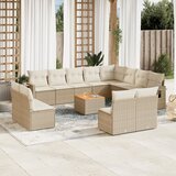 Maison Chic Seti vrtnega pohištva - Vrtna garnitura - Vrtni pohištvo set 13-delna z blazinami bež poli ratan, (21810365) | Shoptok.si