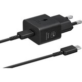 Samsung stenski polnilec z enim USB-C vhodom 25W in priloženim USB-C v USB-C kablom črne barve dolžine 1m EP-T2510EBE + EP-DN980BBE (OEM pakiranje) Cene