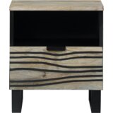  Noćni ormarići s ladicama 2 pcs Bijela i crna 40 x 33 x 46 cm | shoptok.hr