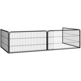  Ograda za pse s 4 panela crna 100 x 50 cm čelik obložen prahom | Eponuda.com